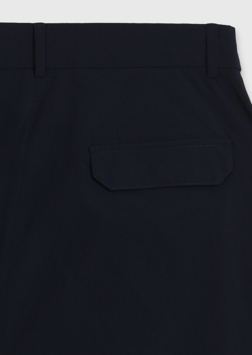 Navy Blue Weaving Jogging Fit Casual Trousers - 8