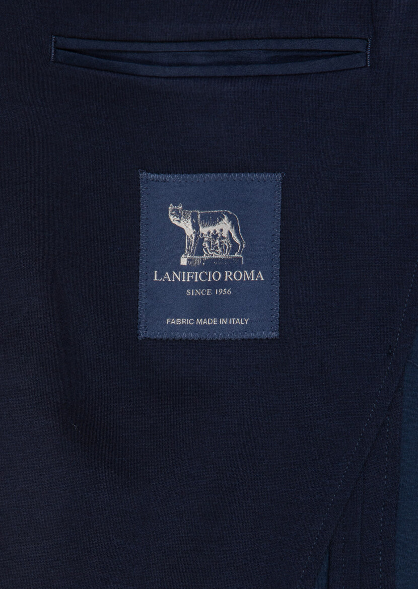 Navy Blue Wool Blended Jacket - 8