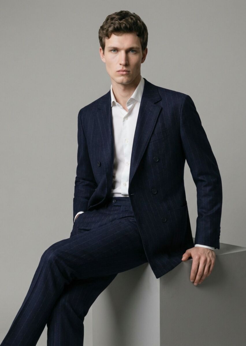 Navy Blue Zeroweight Slim Fit 100% Wool Jacket - 2
