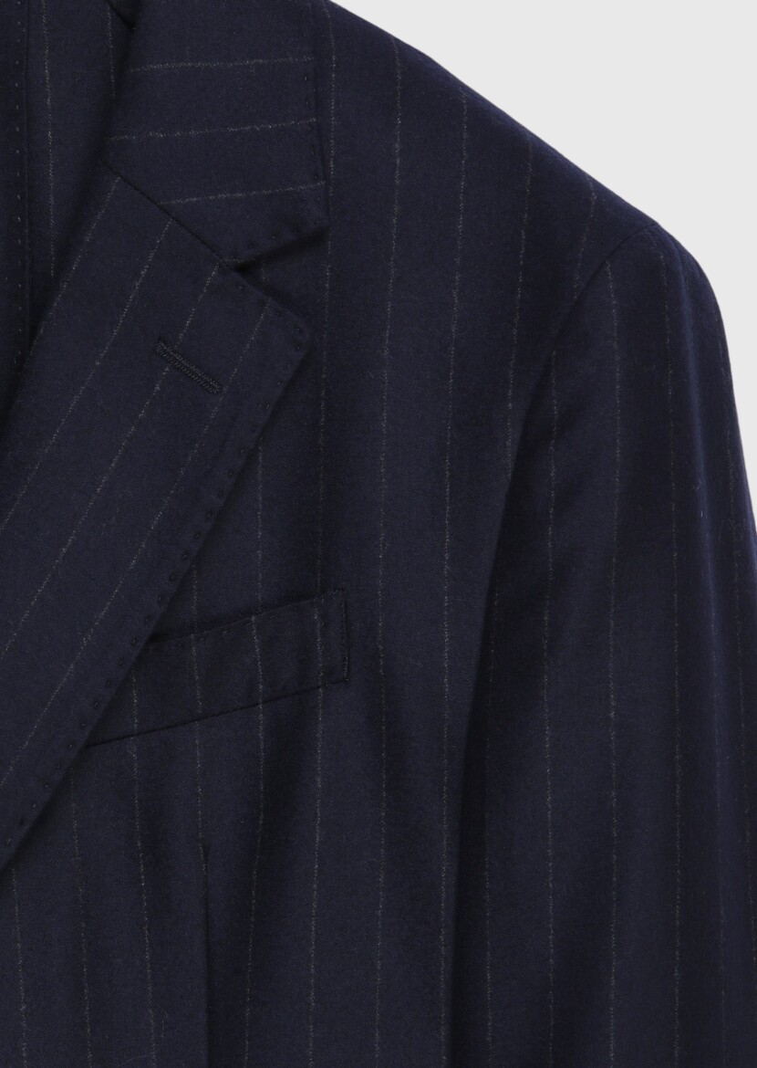 Navy Blue Zeroweight Slim Fit 100% Wool Jacket - 7