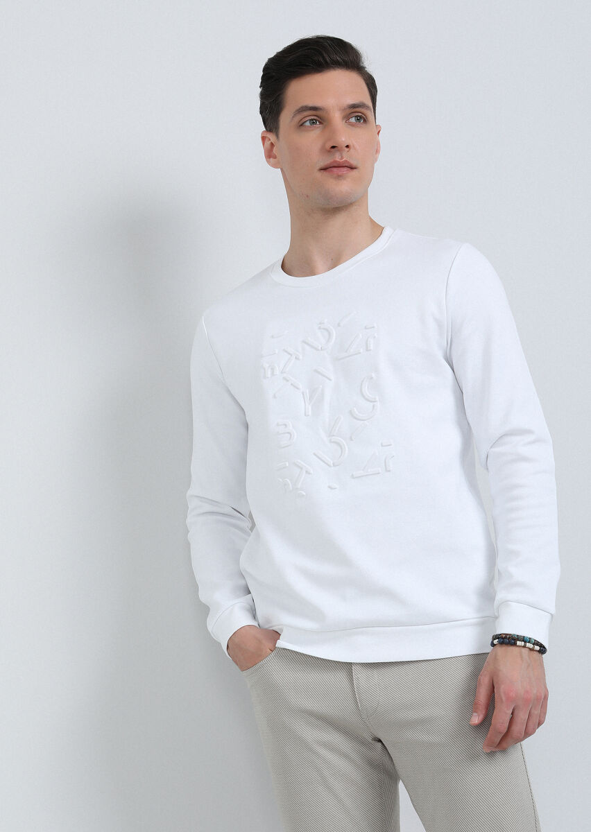 Off White Printed Sweatshirt - 2