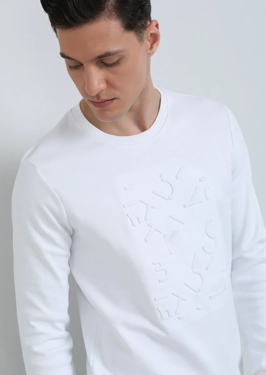 Off White Printed Sweatshirt - 1