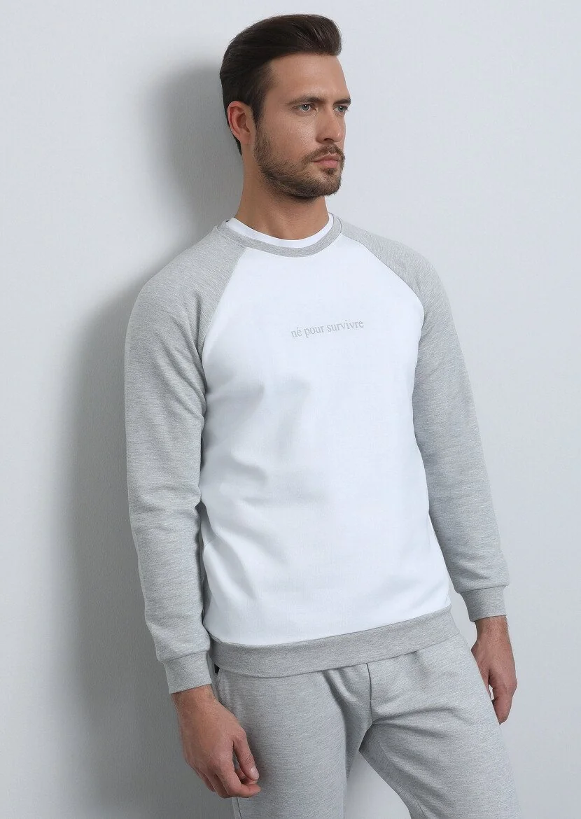 Off White Printed Sweatshirt - 1