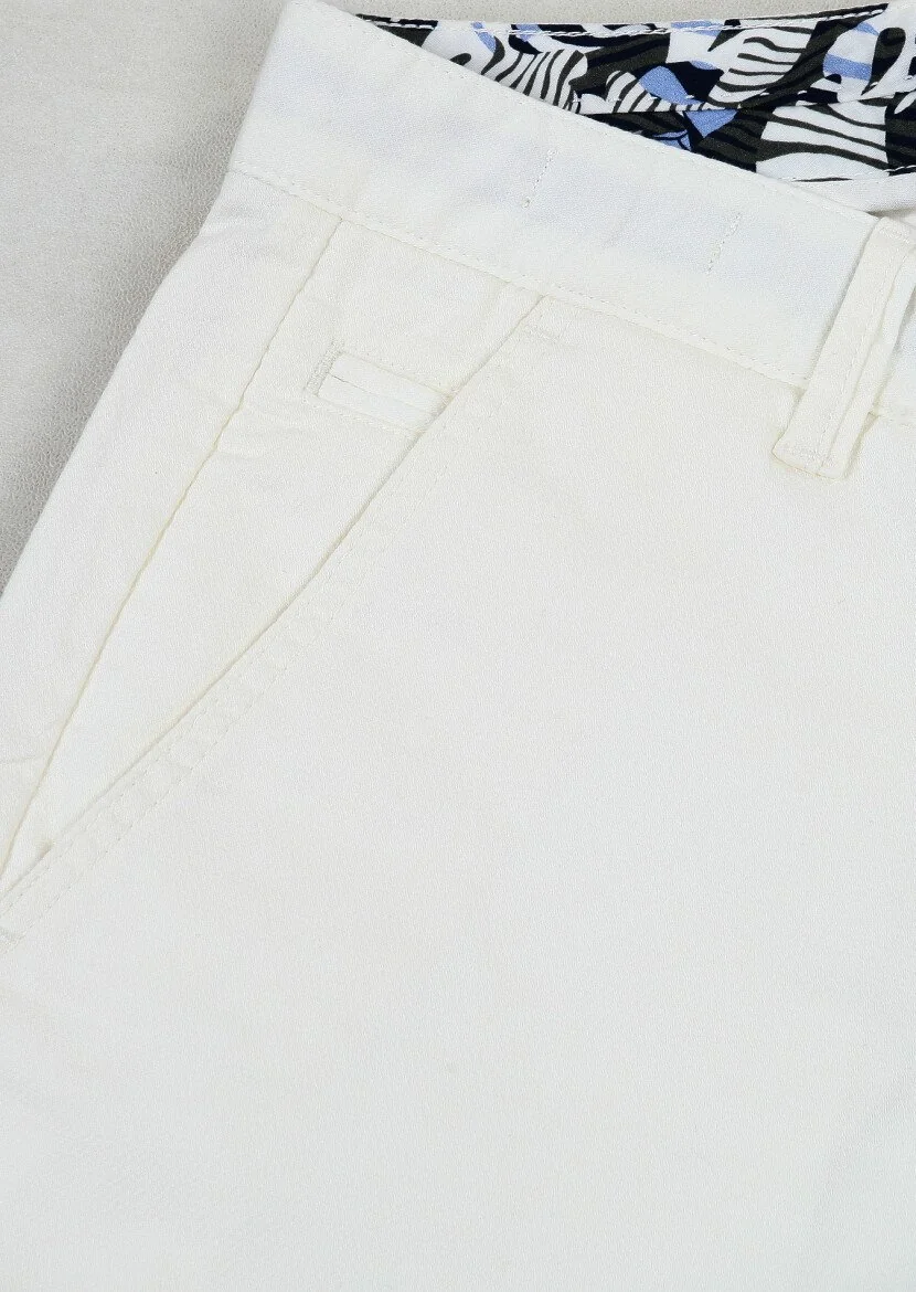 Off White Weaving Dynamic Casual Cotton Blended Trousers - 2