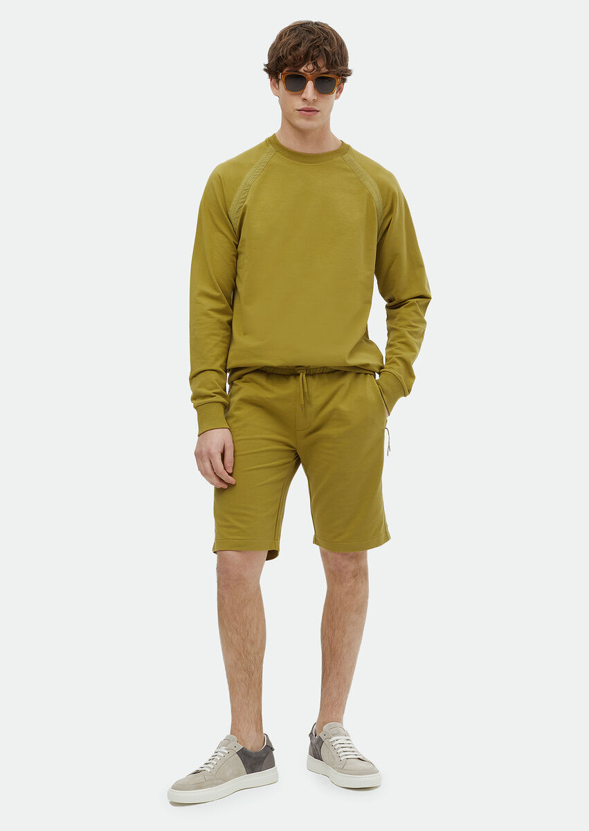 Oil Green Crew Neck Plain Sweatshirt - 2