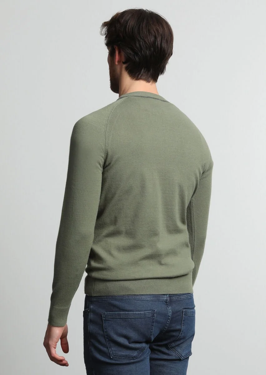Oil Green Knitwear Sweatshirt - 4