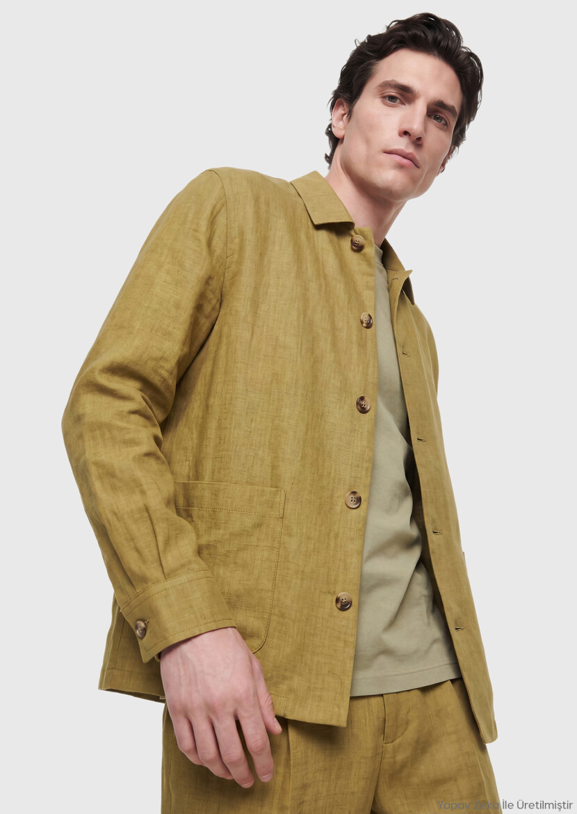 Oil Green Shirt Jacket - RAMSEY