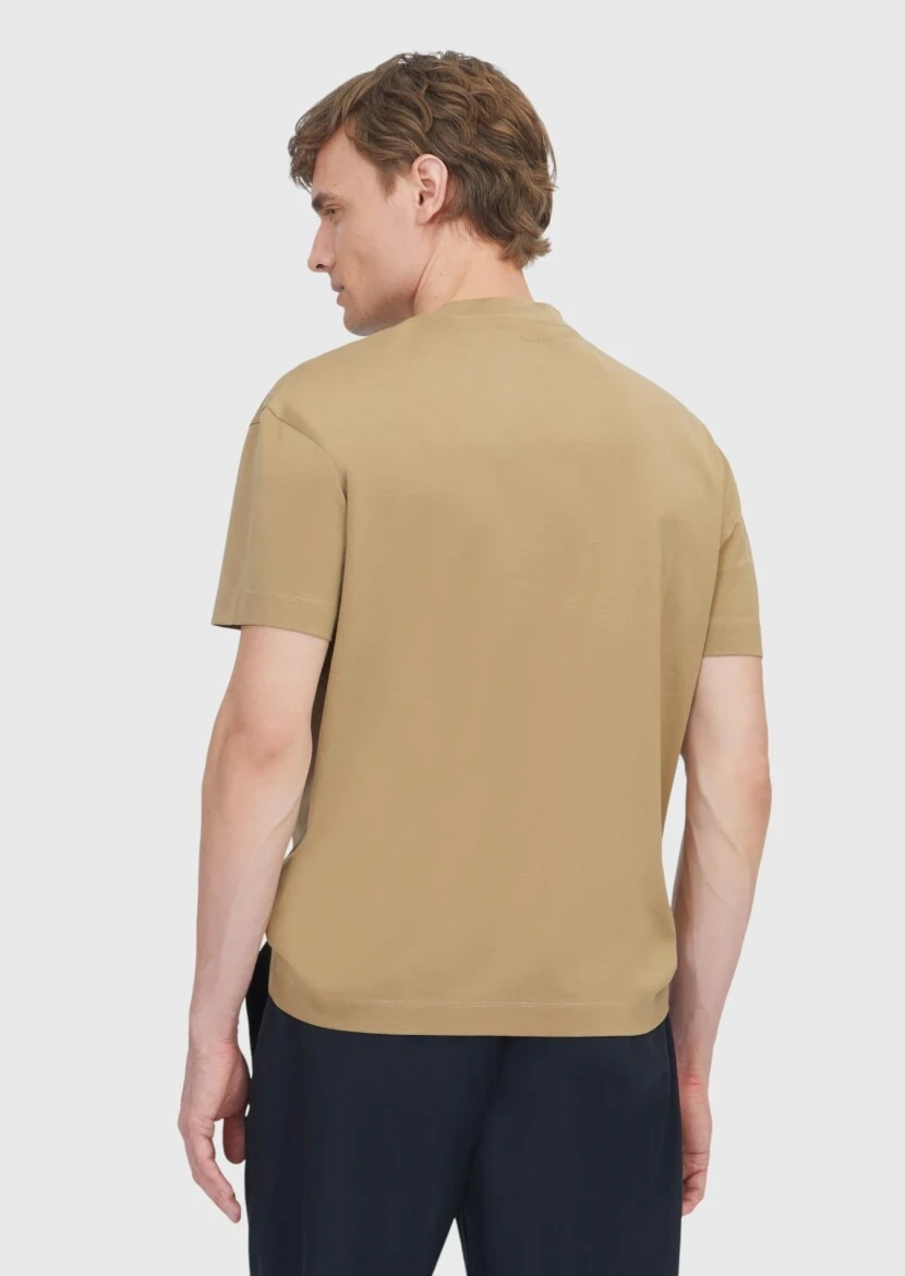 Olive Plain Crew Neck 100% Cotton T-Shirt - 6