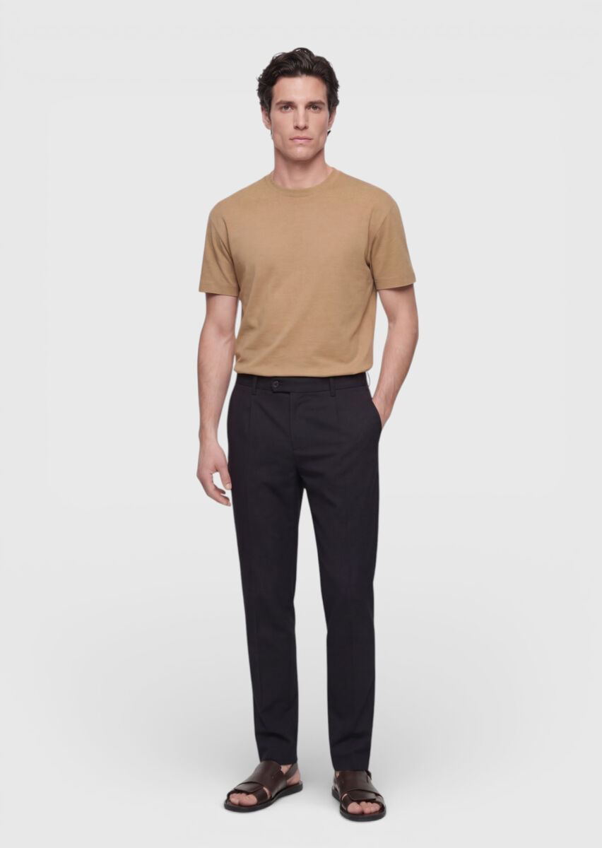 Olive Plain Crew Neck 100% Cotton T-Shirt - 4
