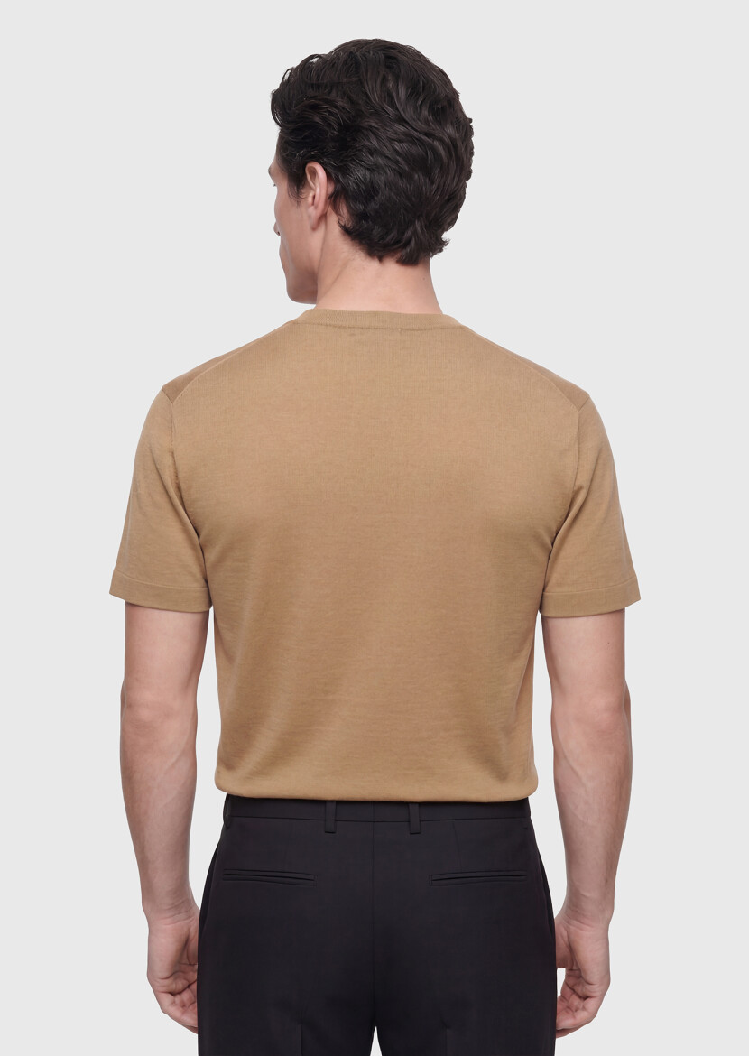 Olive Plain Crew Neck 100% Cotton T-Shirt - 5
