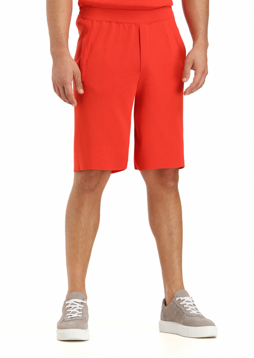 Orange Knitting Regular Fit Sport Bermuda - 2