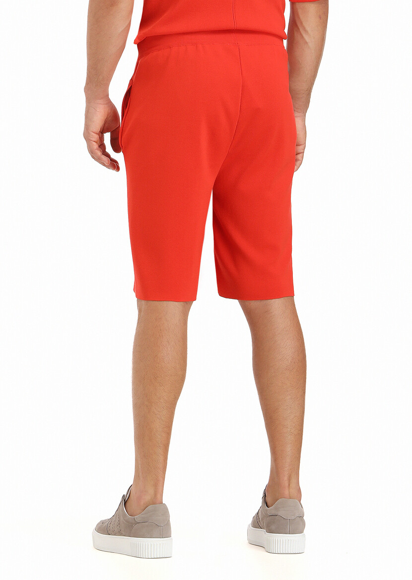 Orange Knitting Regular Fit Sport Bermuda - 4