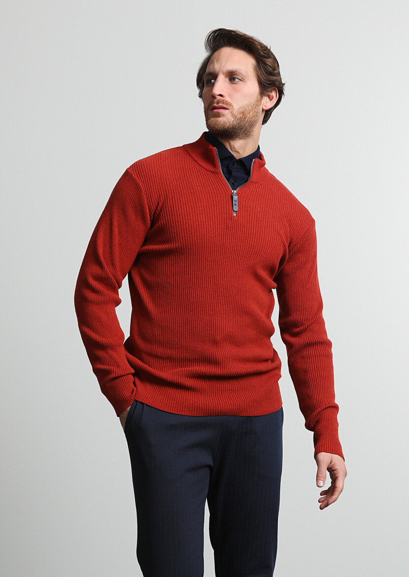 Orange Knitwear Sweatshirt - 2