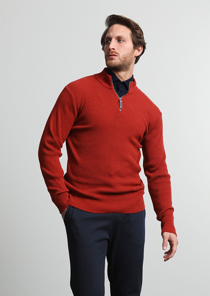 Orange Knitwear Sweatshirt - 2