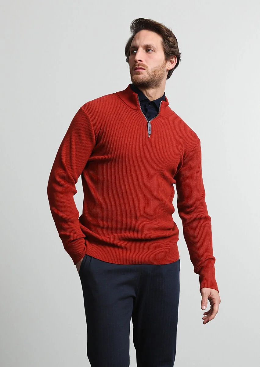 Orange Knitwear Sweatshirt - 3