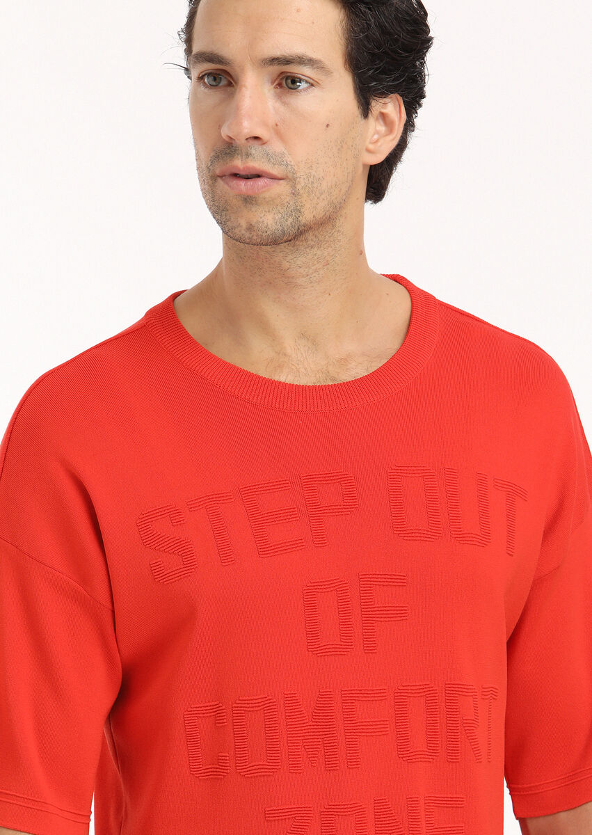 Orange Knitwear Sweatshirt - 3