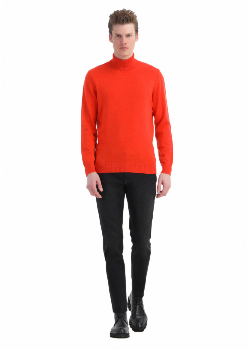 Orange Knitwear Sweatshirt 