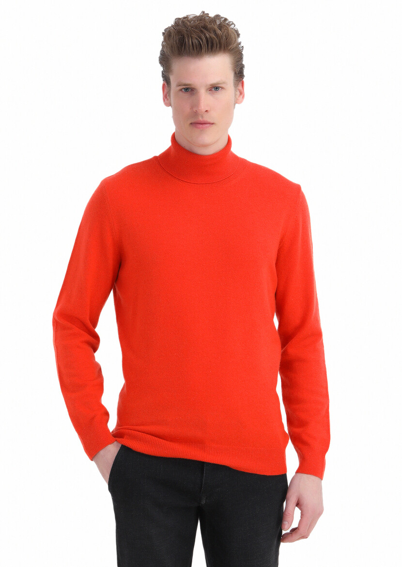 Orange Knitwear Sweatshirt 