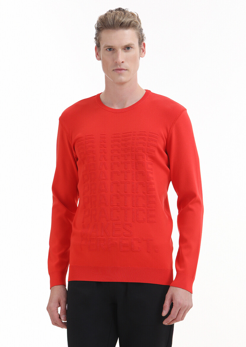 Orange Knitwear Sweatshirt 