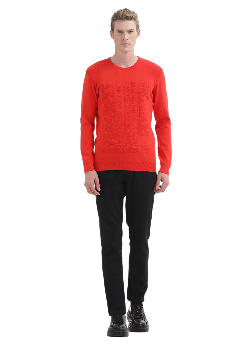 Orange Knitwear Sweatshirt - 2