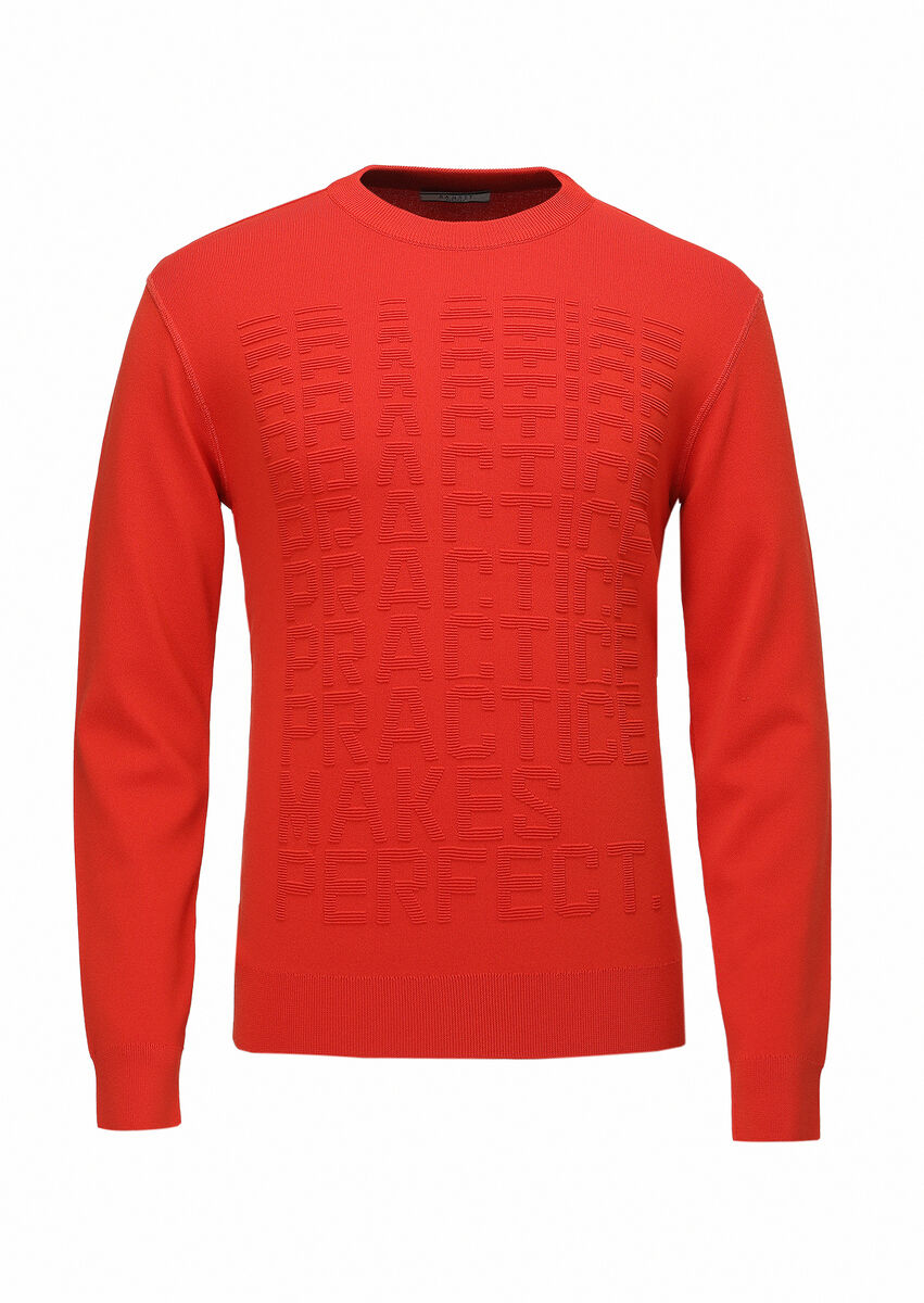 Orange Knitwear Sweatshirt - 5