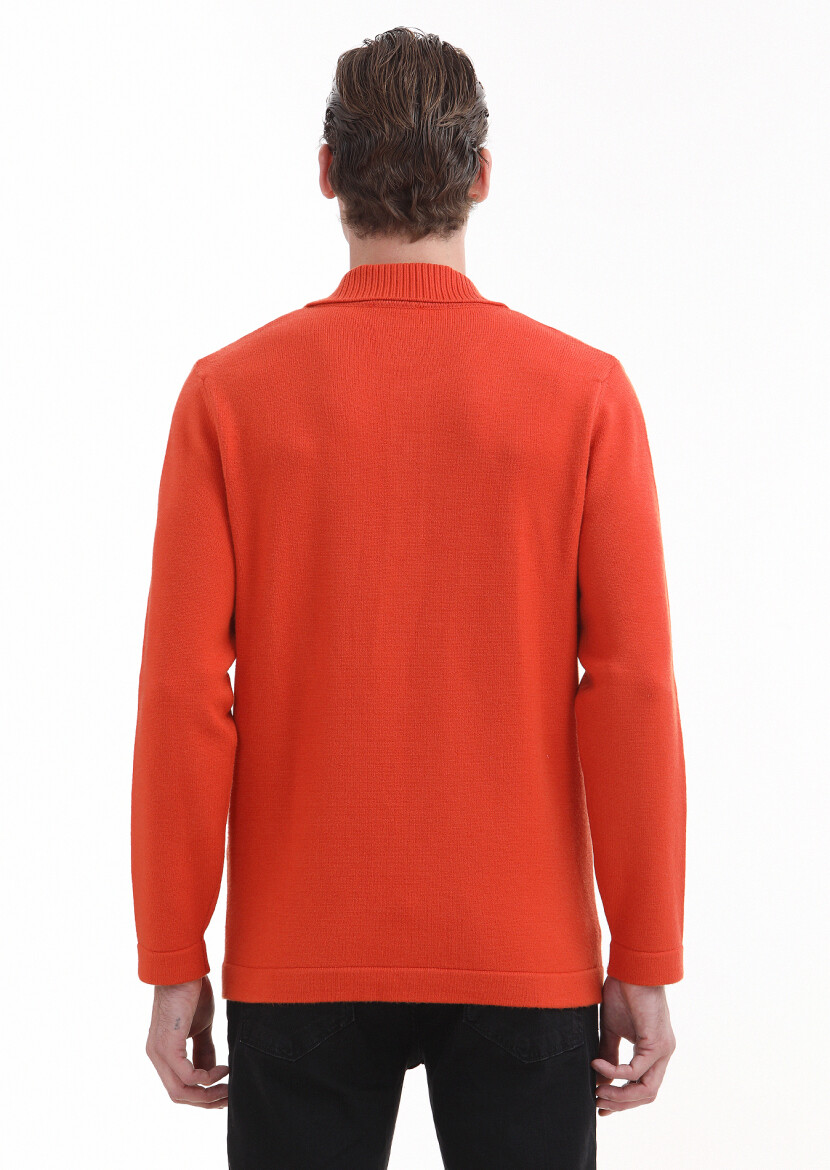 Orange Knitwear Sweatshirt - 3