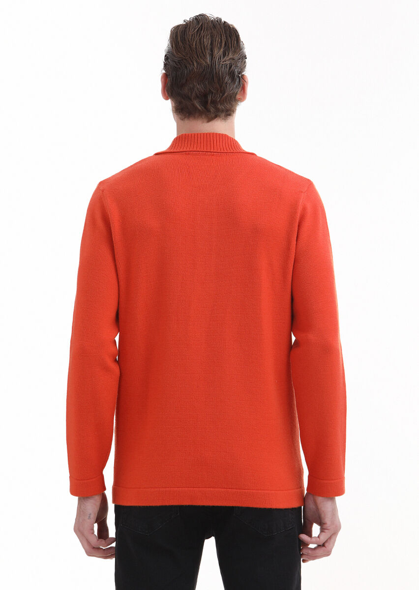 Orange Knitwear Sweatshirt - 4