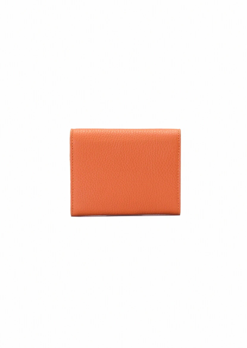 Orange Leather Wallet - 3