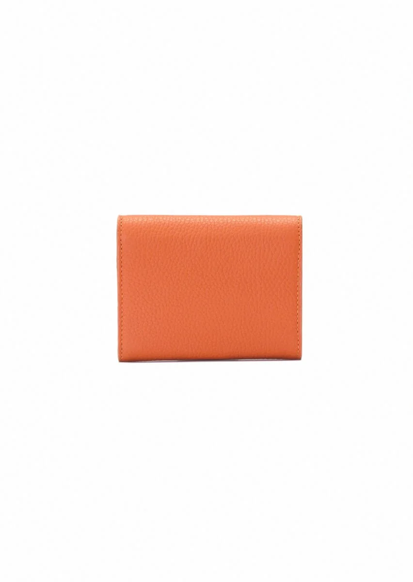 Orange Leather Wallet - 3