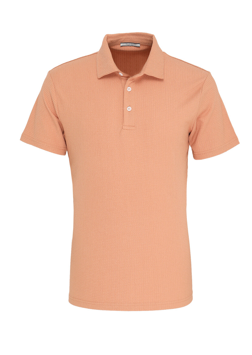 Orange Polo Neck T-Shirt - 1