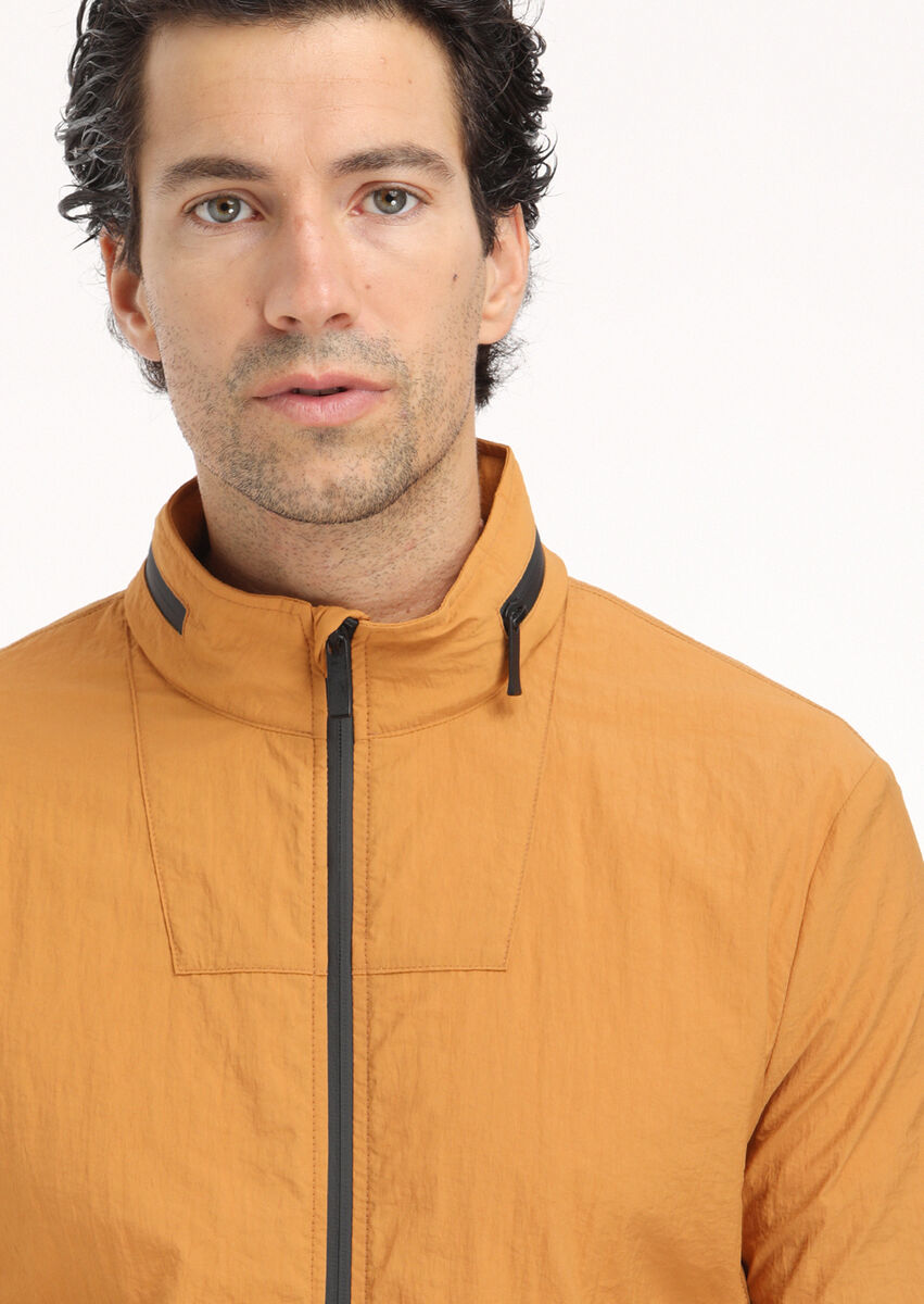 Orange Removable Hood Weaving Coat - 4