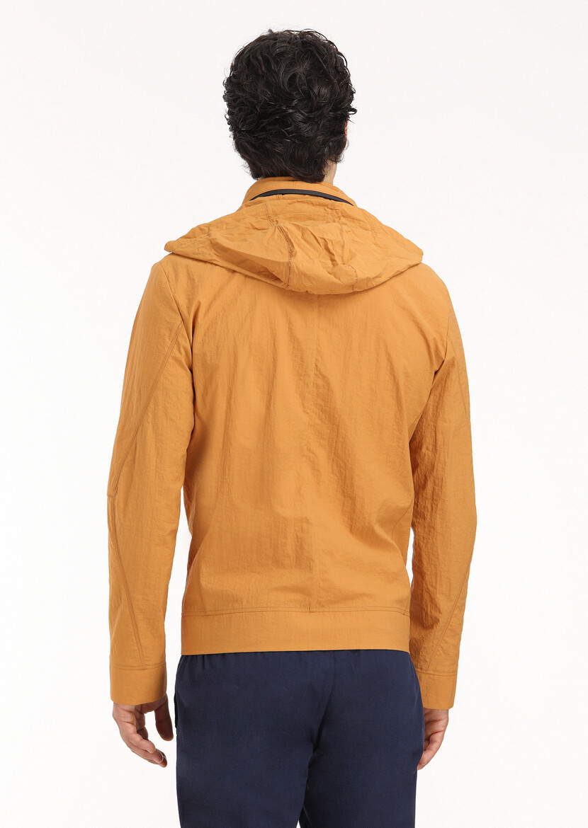 Orange Removable Hood Weaving Coat - 7