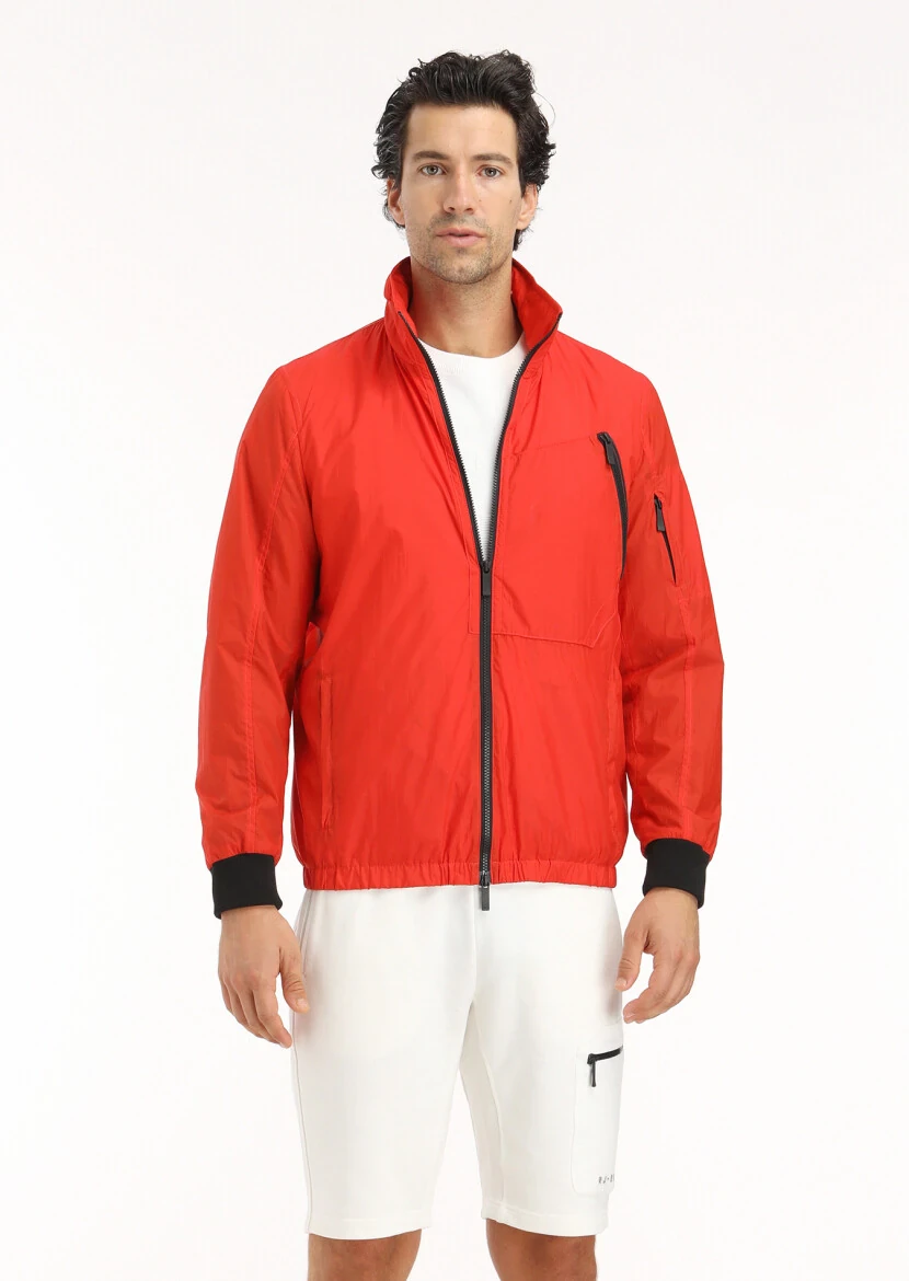 Orange Removable Hood Weaving Coat 