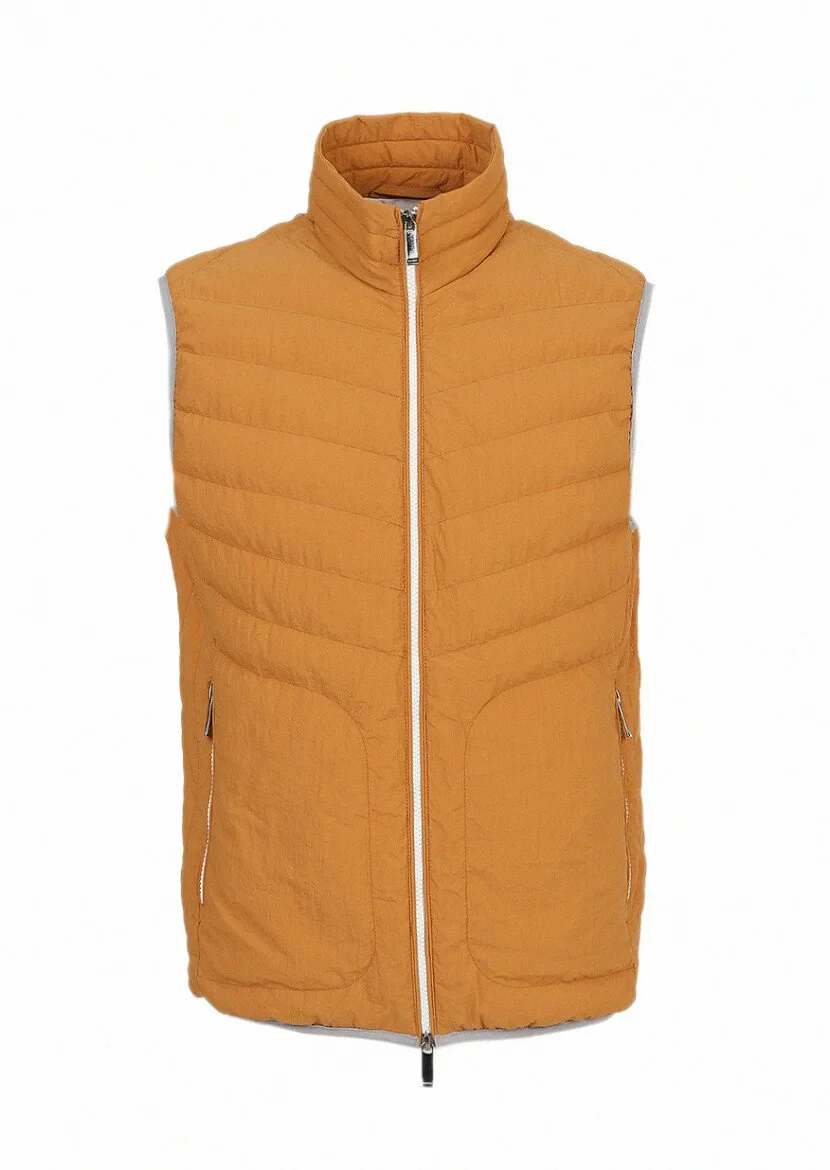 Orange Weaving Puffer Vest - 6