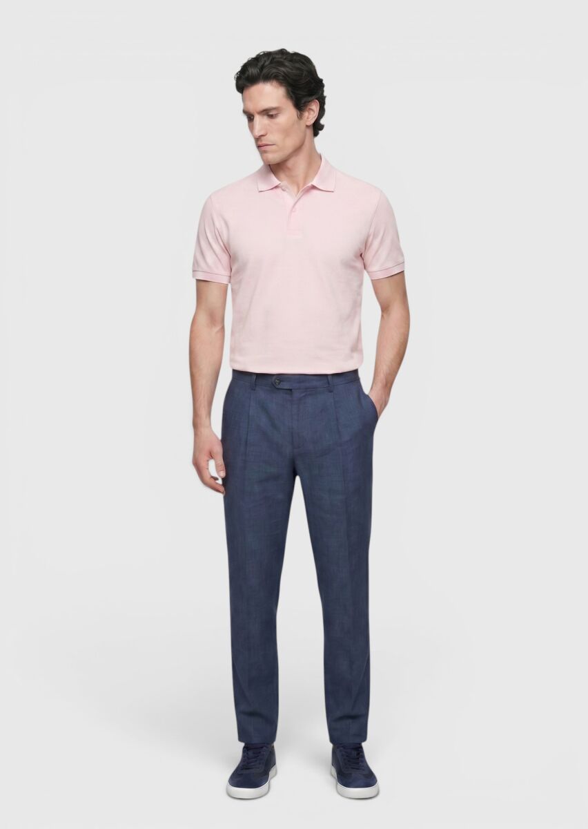 Pembe Düz %100 Pamuk T-Shirt - 4