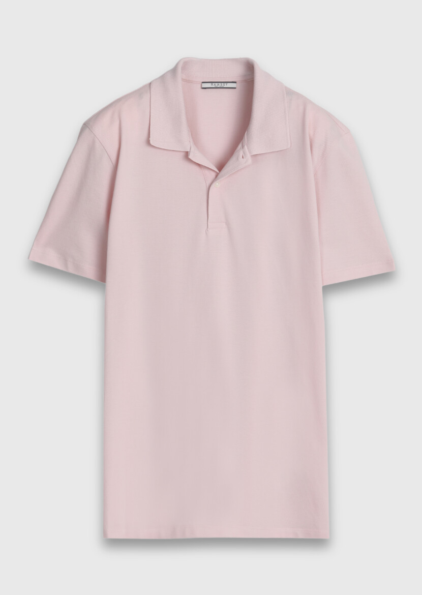 Pembe Düz %100 Pamuk T-Shirt - 6