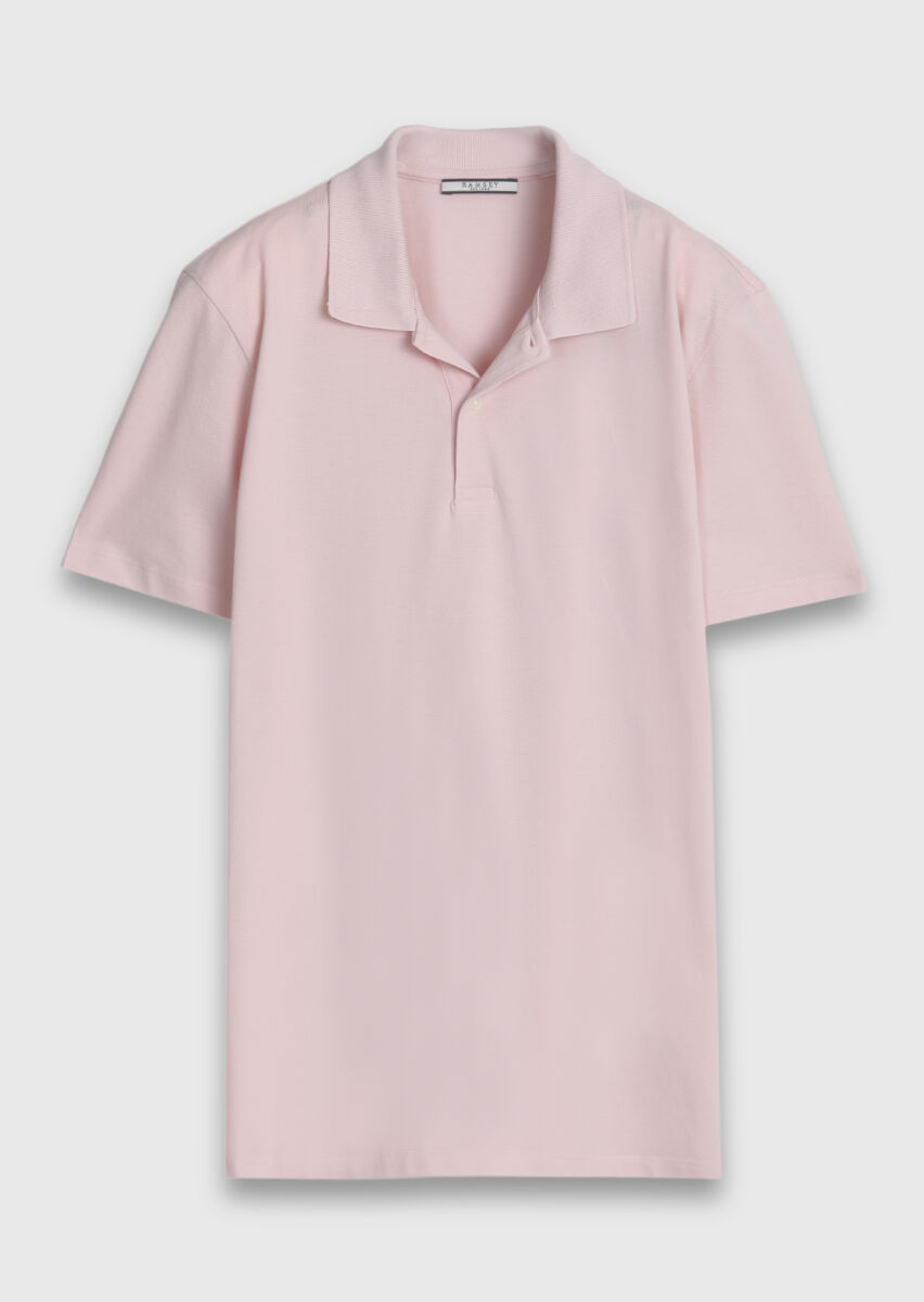 Pembe Düz %100 Pamuk T-Shirt - 6
