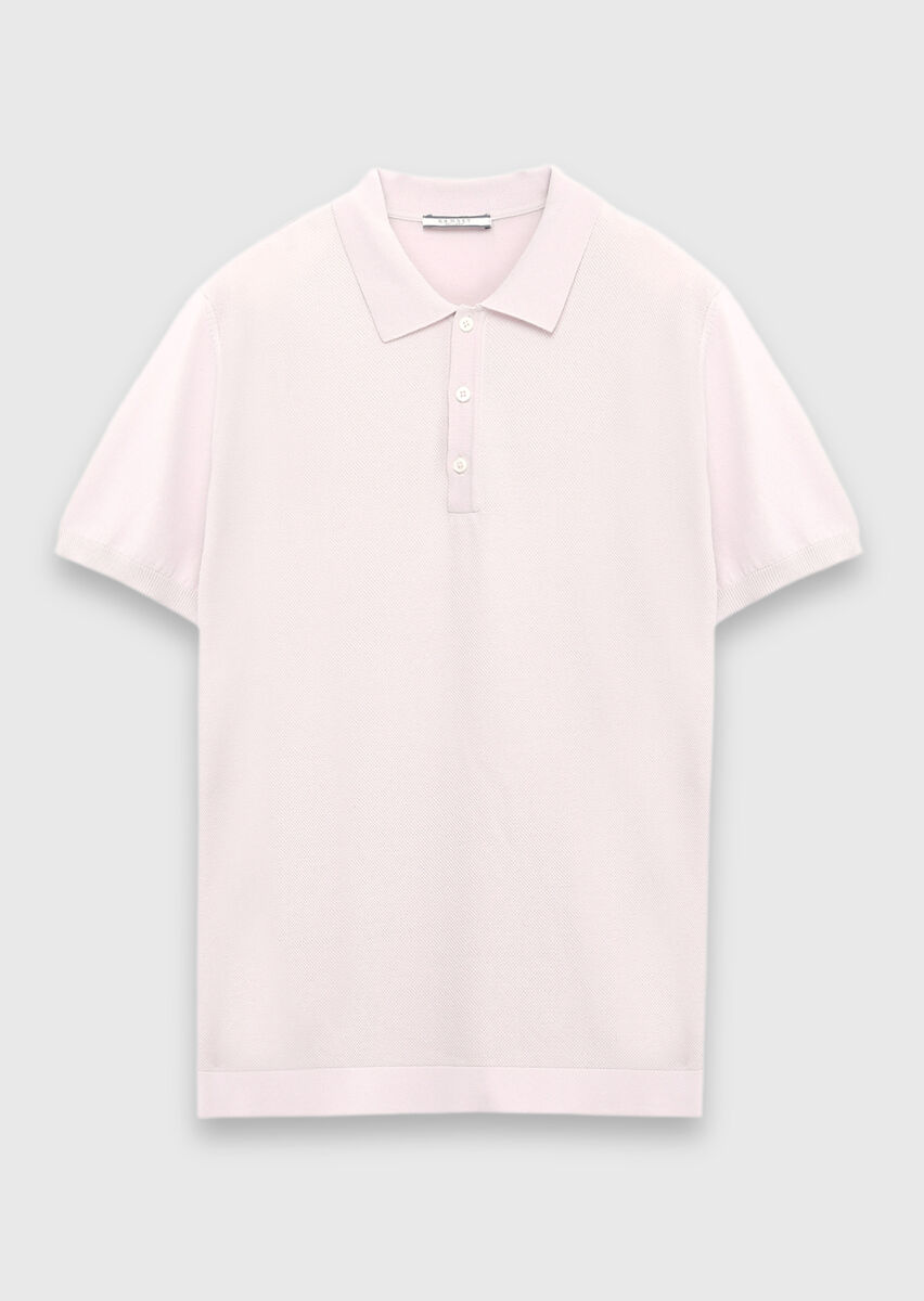 Pembe Düz Örgü Triko - 5