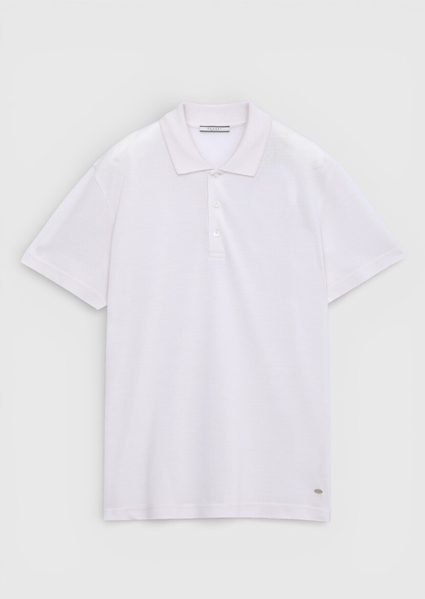 Pembe Düz Pamuk Karışımlı T-Shirt - 6