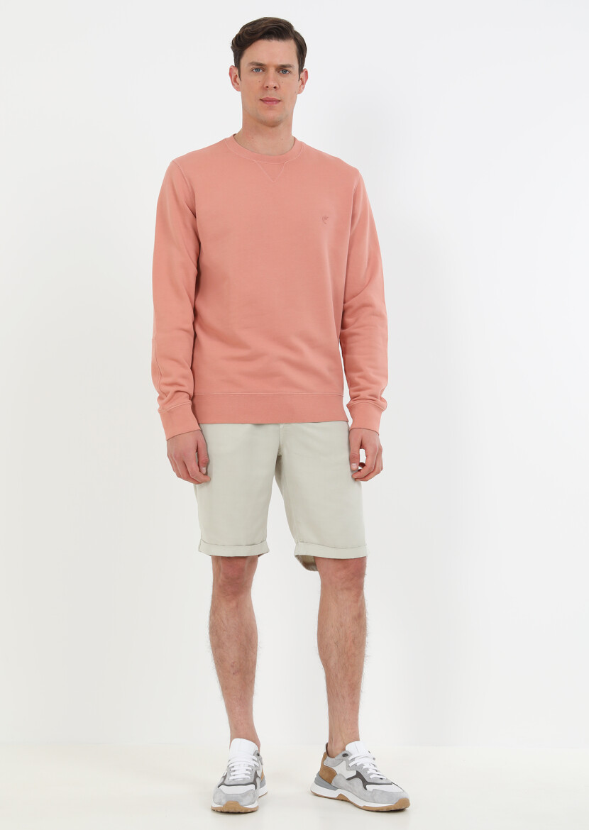 Pembe Düz Sweatshırt 