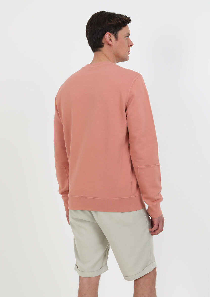 Pembe Düz Sweatshırt - 5