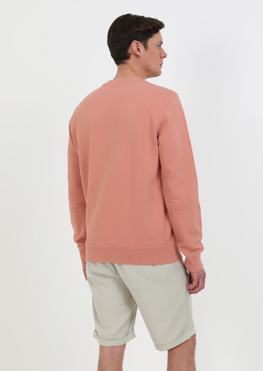 Pembe Düz Sweatshırt - 5