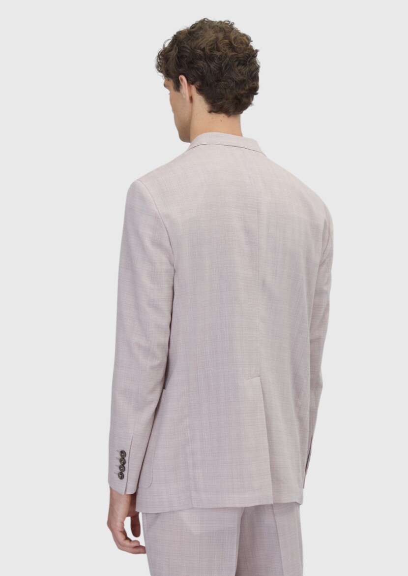 Pembe Relaxed Fit Yün Karışımlı Ceket - 7