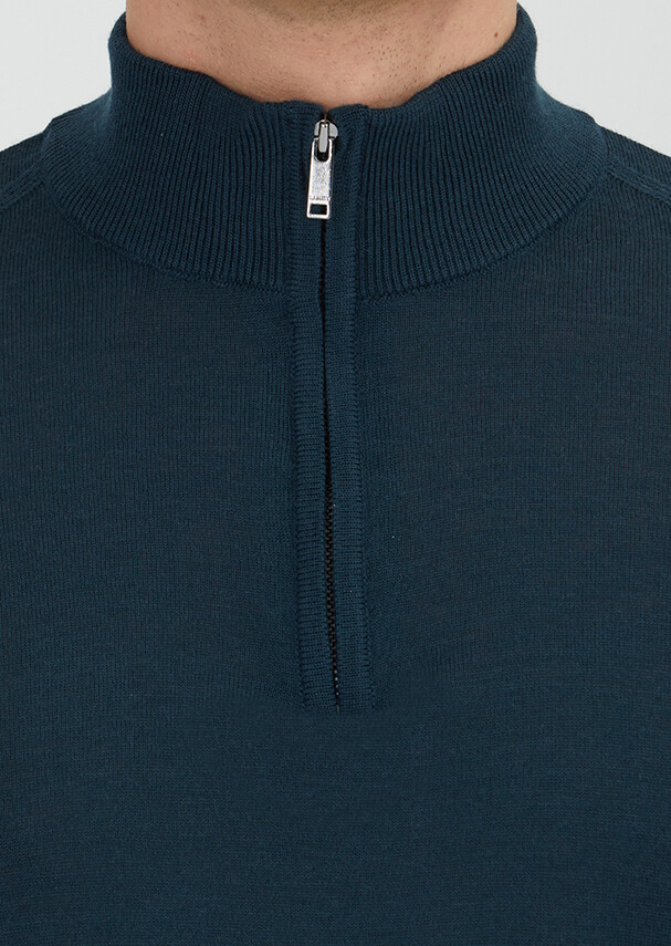 Petrol Blue Knitwear Sweatshirt - 3