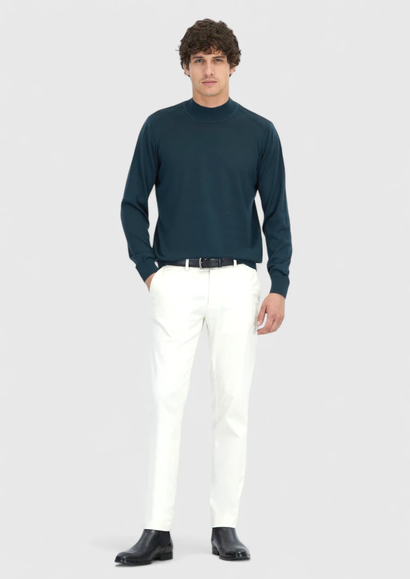 Petrol Blue Knitwear Sweatshirt - RAMSEY