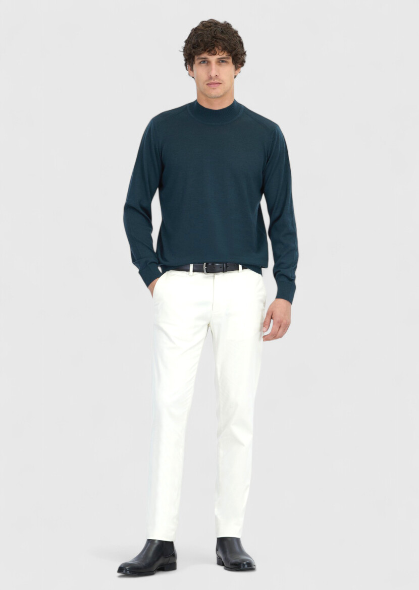 Petrol Blue Knitwear Sweatshirt - RAMSEY