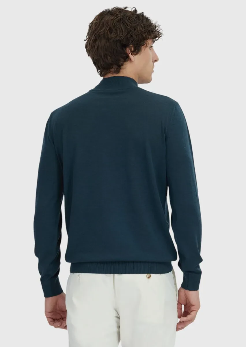 Petrol Blue Knitwear Sweatshirt - 6