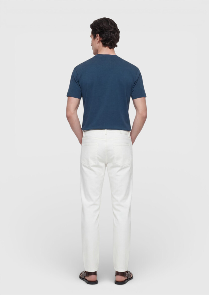 Petrol Blue Plain Crew Neck 100% Cotton T-Shirt - 5