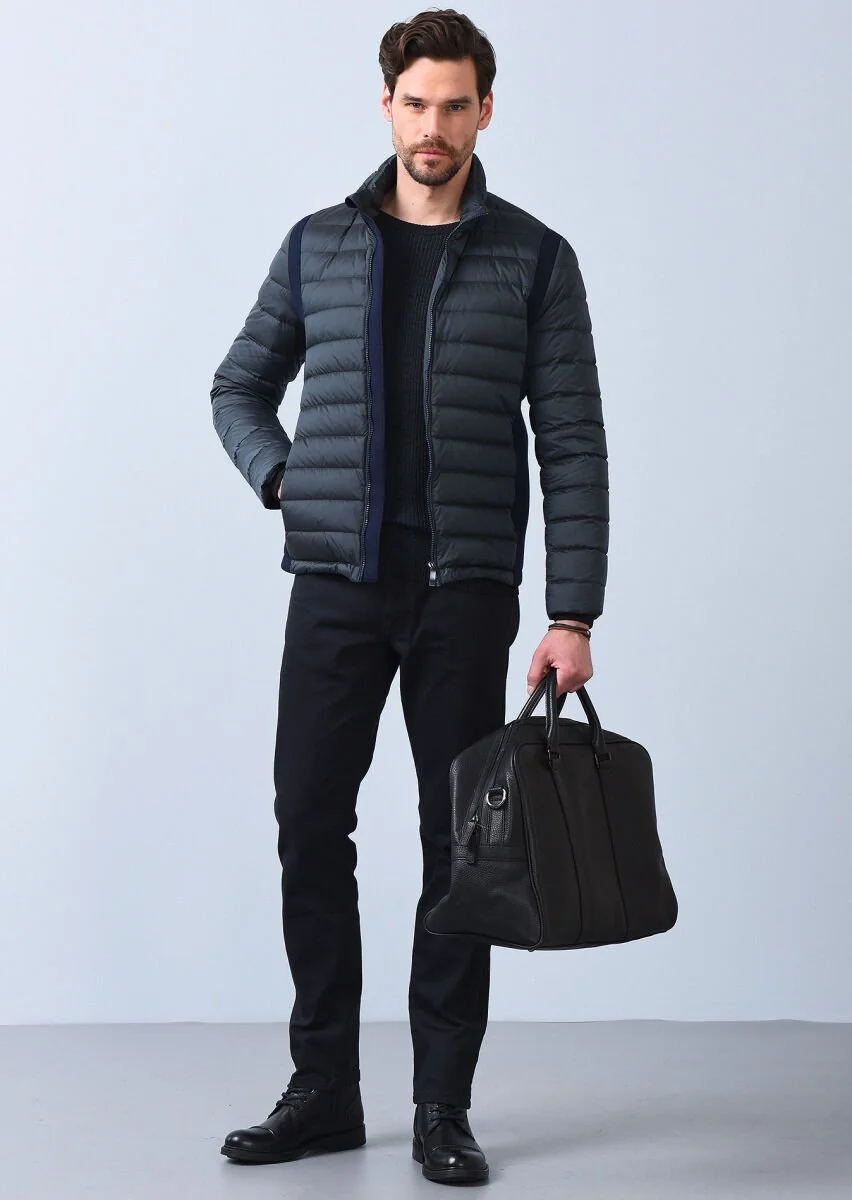 Petrol Blue Weaving Coat - 3