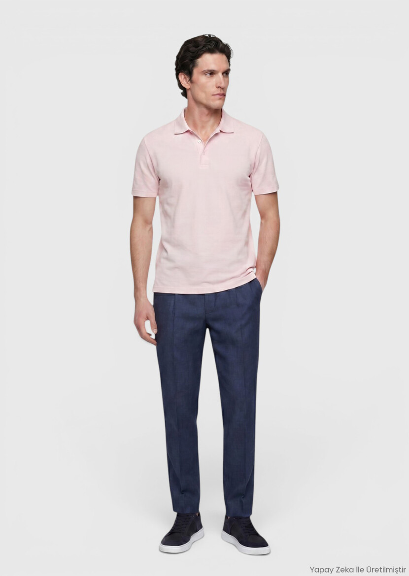 Pink Plain 100% Cotton T-Shirt - RAMSEY
